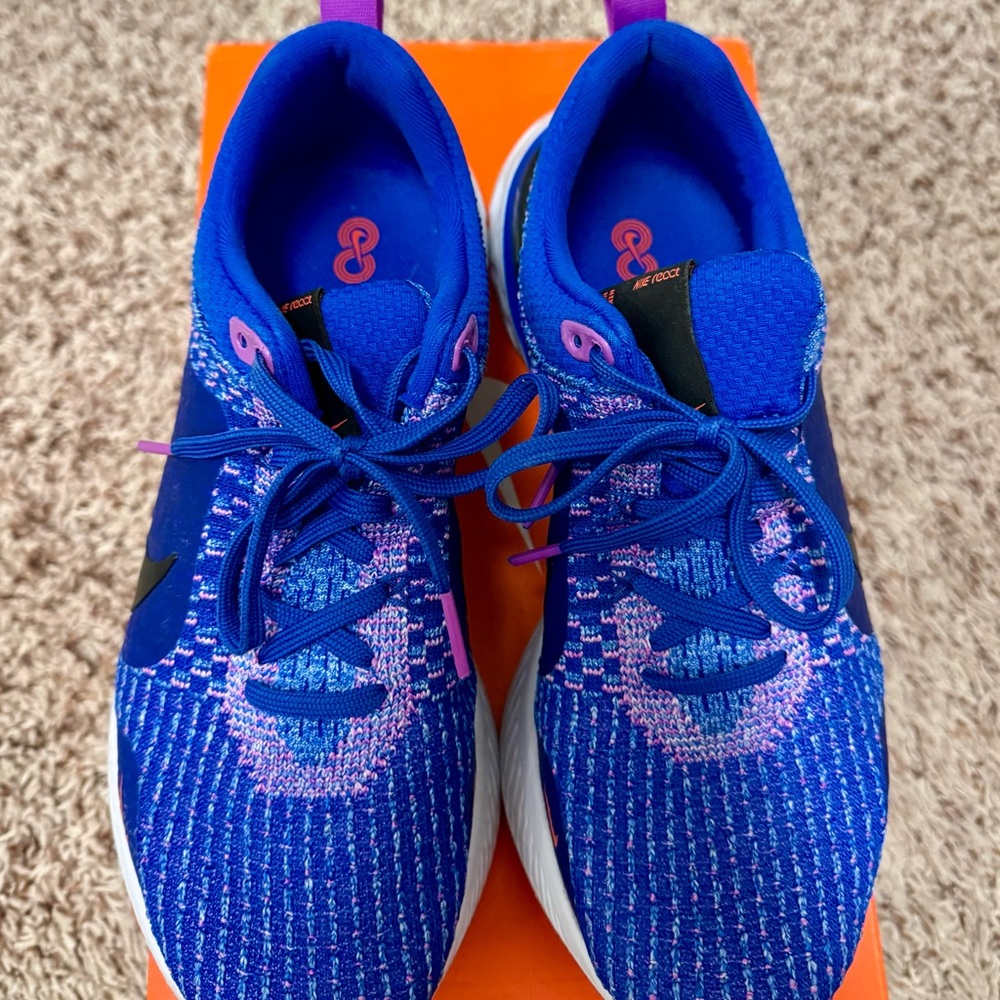 Nike Blue and Purple React Infinity Run Shoes